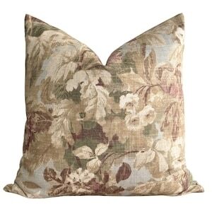 MAGNOLIA | Designer Floral Linen Pillow Cover, Classic Floral Print